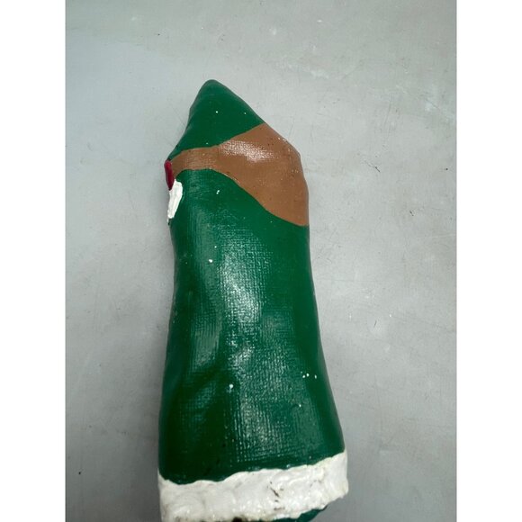 vintage handmade Christmas Santa figurine candy cane green signed 9" READ - Picture 8 of 8